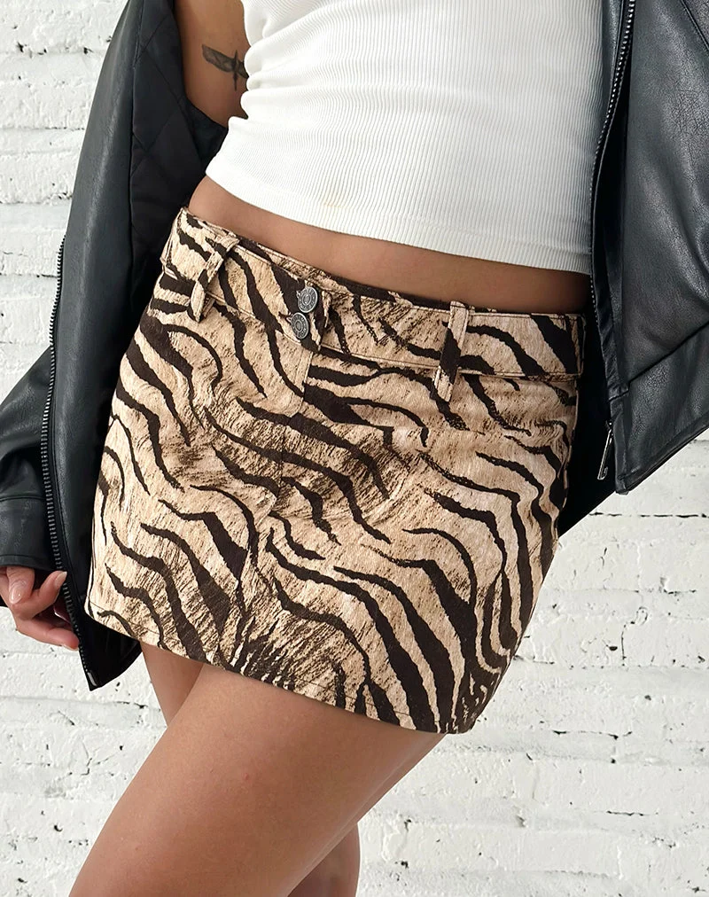 Oiwa A Line Minirock in Wild Animal Print