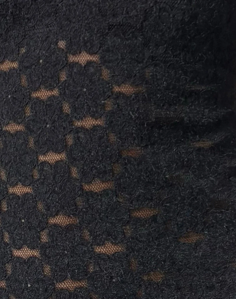 Sanjana Top aus Spitze Schwarz