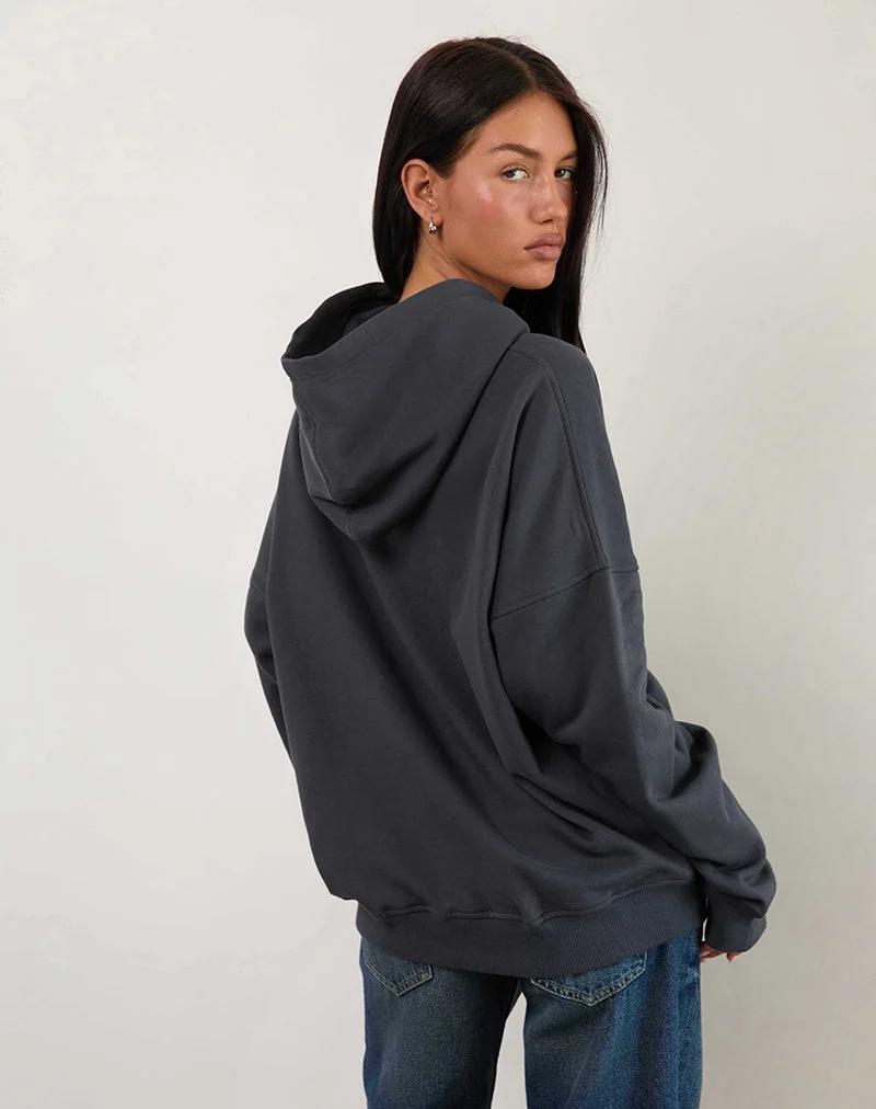 Kapuzenpulli in Übergröße aus Ocean Storm mit Lucky You Grafik