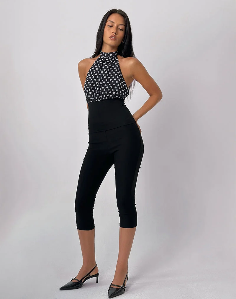 Rania Rückenfreies Top in Basic Polka Schwarz