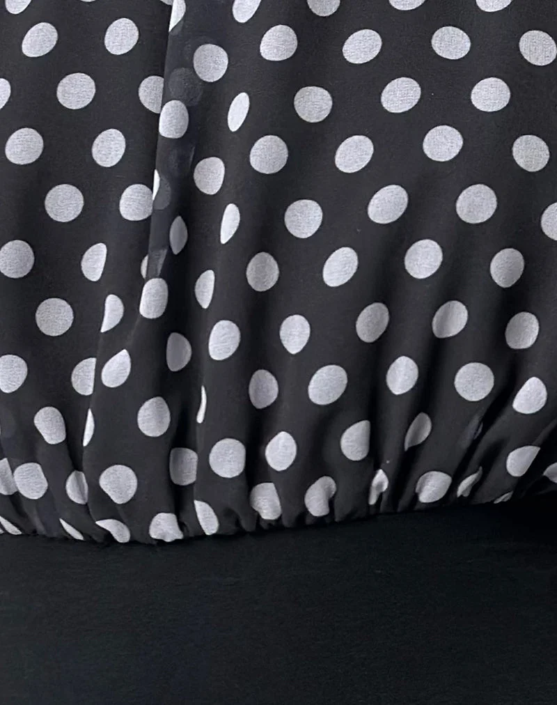 Rania Rückenfreies Top in Basic Polka Schwarz