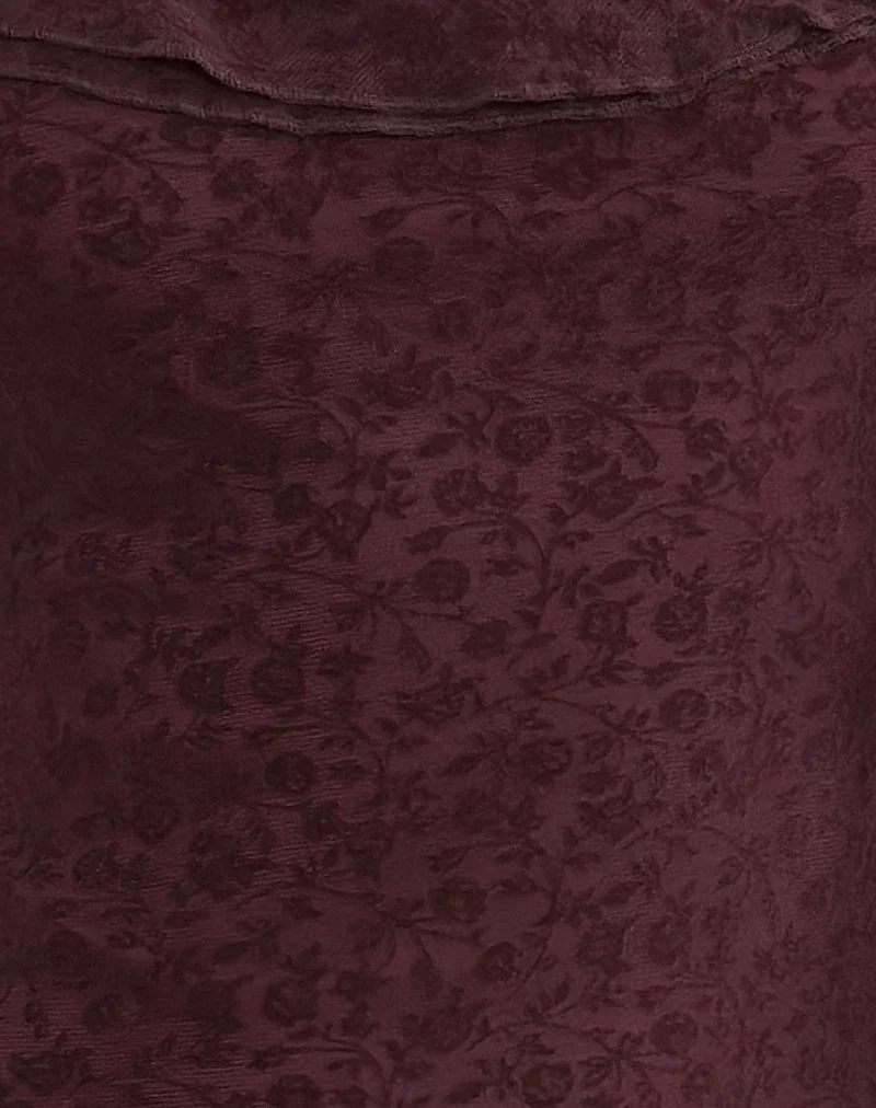 Rolita Minikleid in Ditsy Flock Gebranntes Kastanienbraun