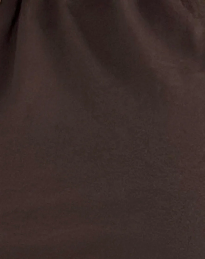 Shalas Neckholder-Top aus Jersey Bitter Chocolate