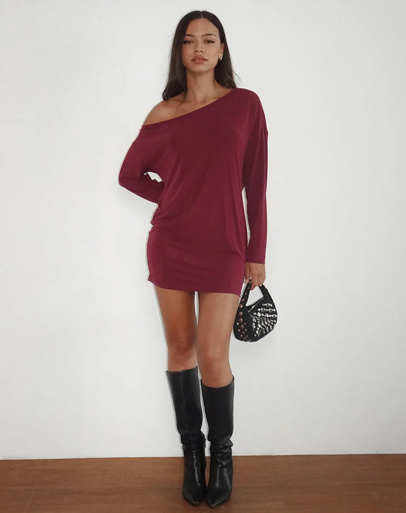 Shelisa Schlabber-Minikleid in Tiefrot