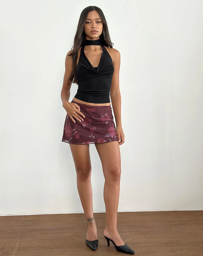 Jeor Minirock in Blooming Rose Burgundy