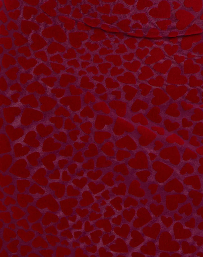 Sevila Langärmeliges Minikleid in Herzflock Maroon