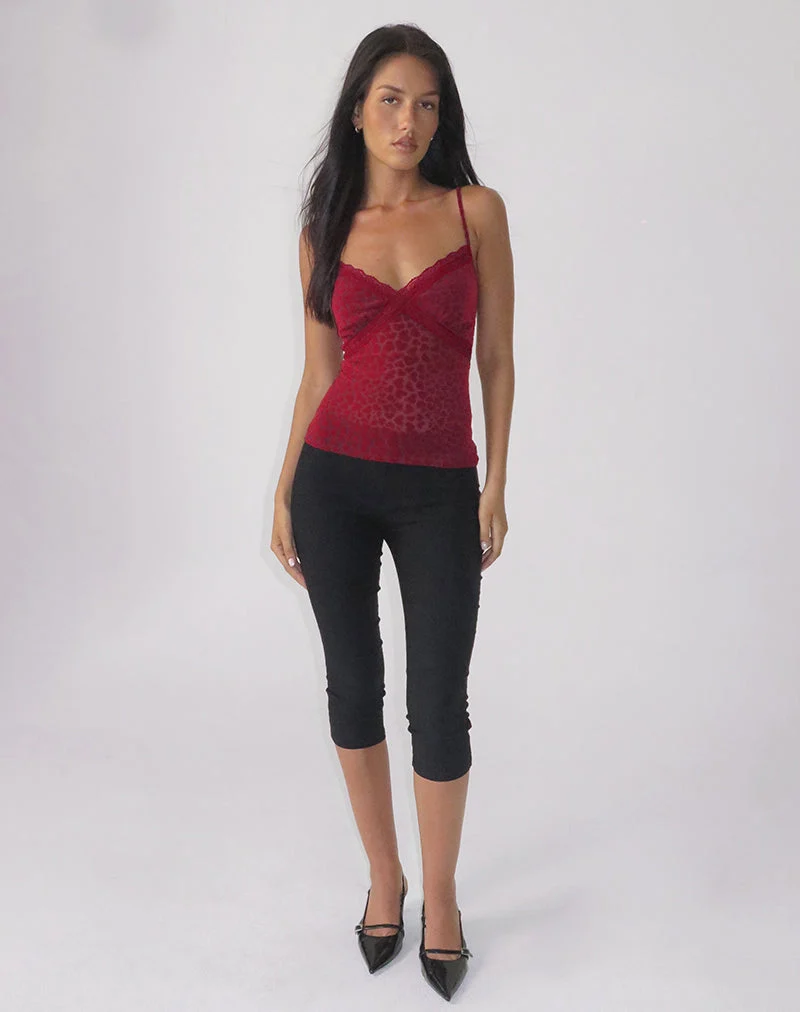 Alcesta Cami Top in Herzflock Maroon