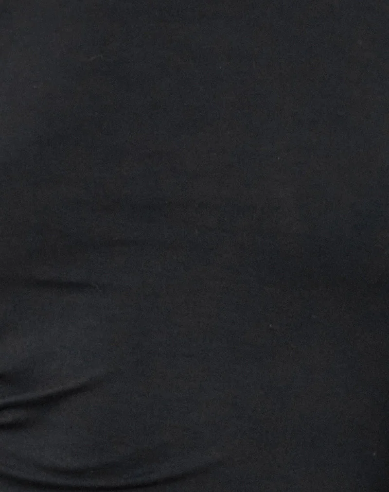 Rocio Hochgeschlossenes rückenfreies Tanktop in Schwarz