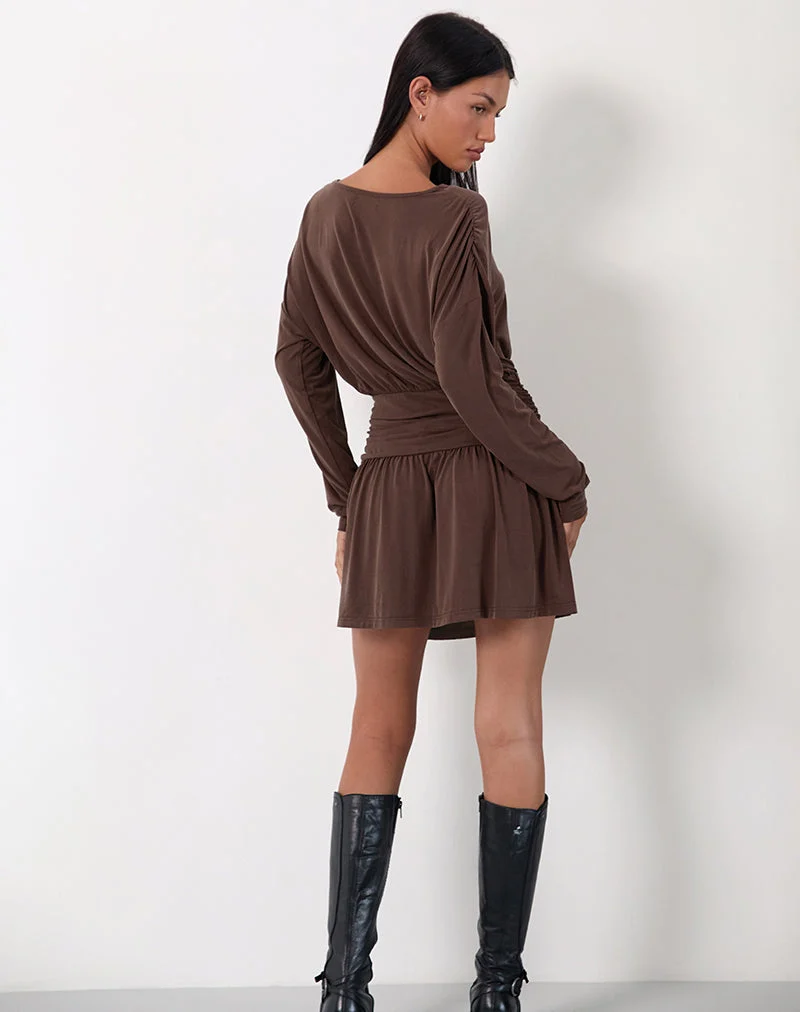 Sanuli Minikleid in Bitterschokolade