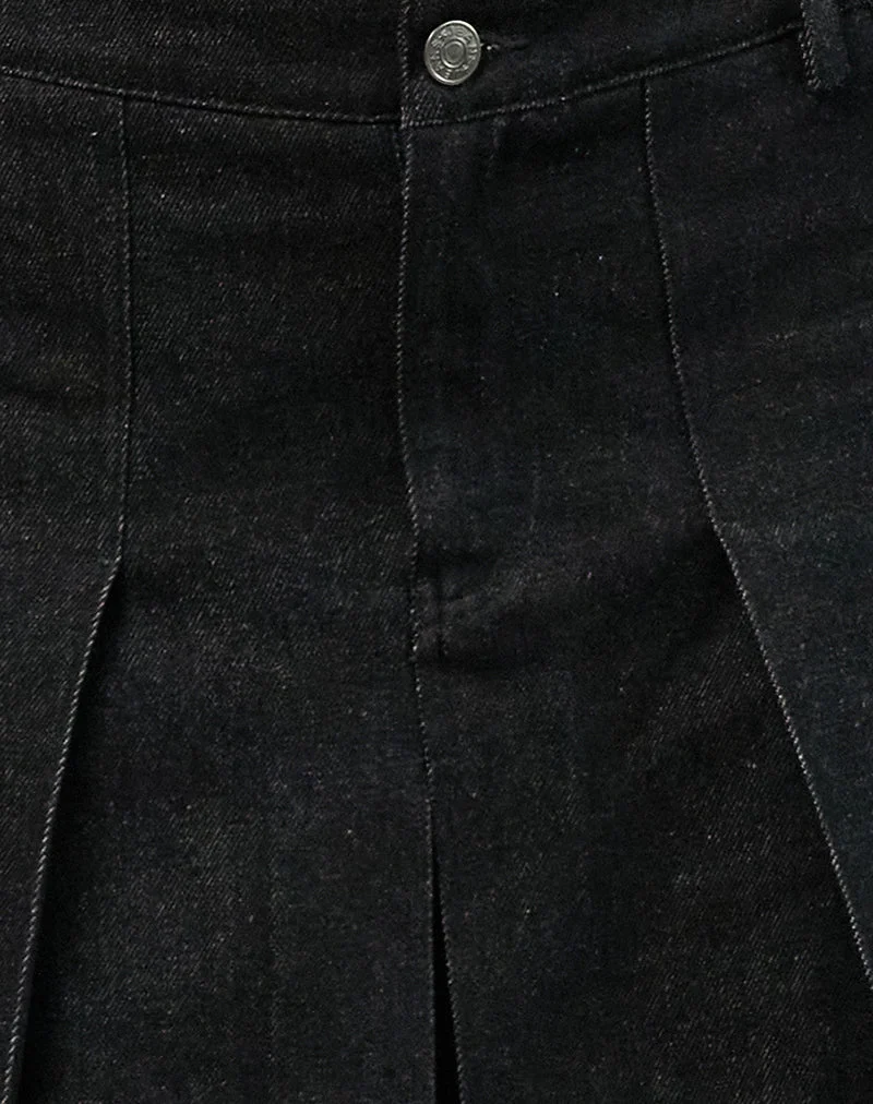Sanjani Midirock aus dunklem Chambray