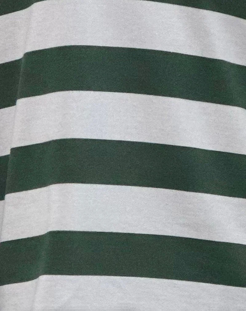 Kumara Rugby-Shirt in Grün, Khaki und Weiß