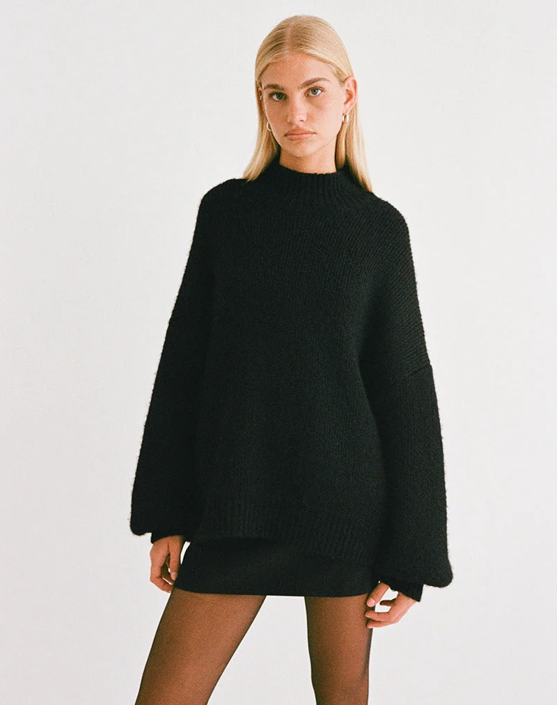 Amato Pullover in Übergröße in Schwarz