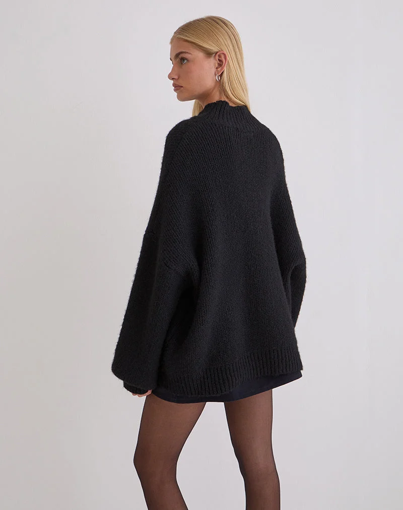 Amato Pullover in Übergröße in Schwarz