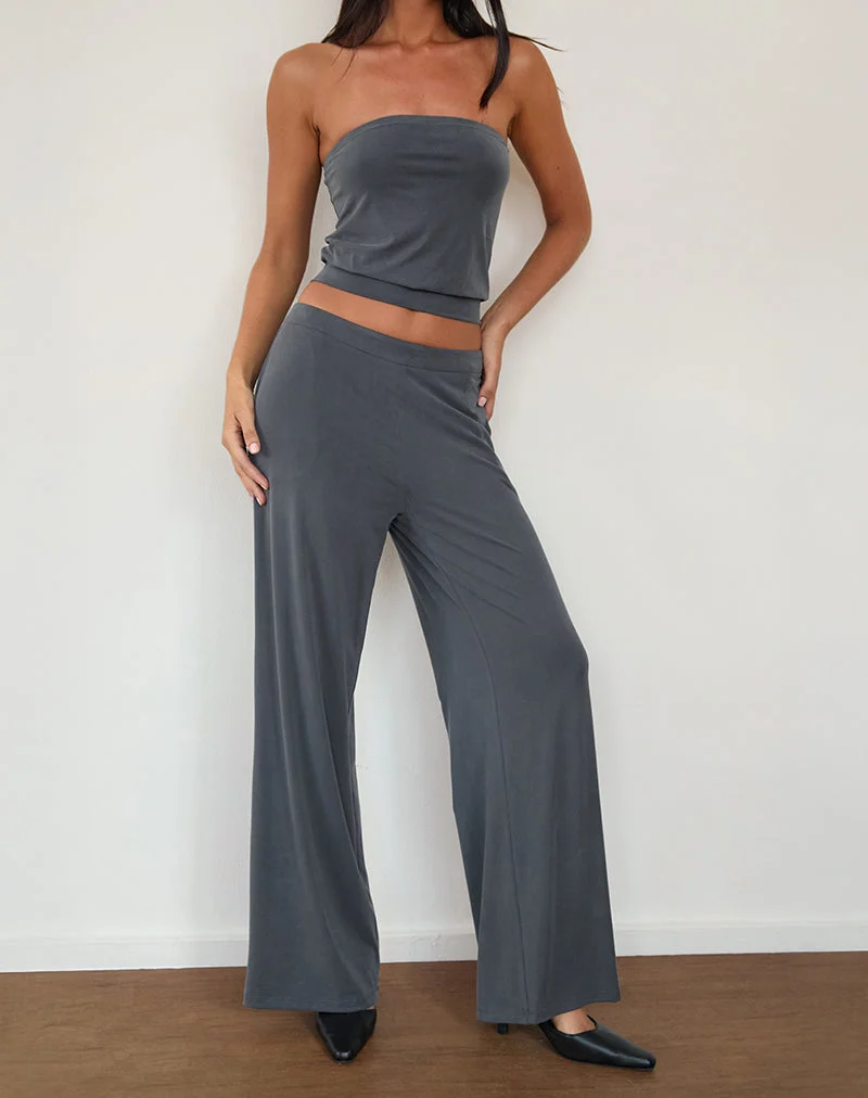 Baku Hose mit weitem Bein in Dunkelgrau