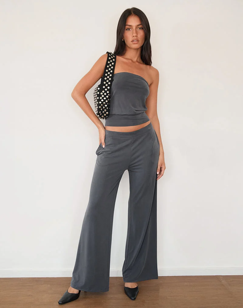 Baku Hose mit weitem Bein in Dunkelgrau