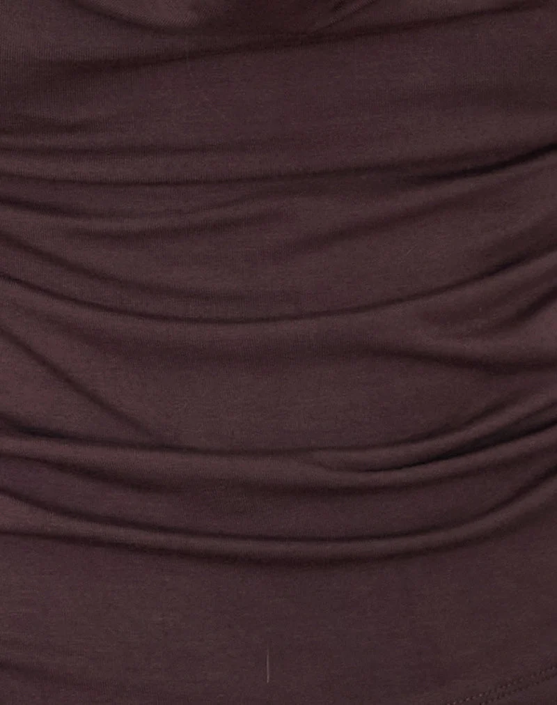 Renice Cowl Langarm-Top in Bitter Chocolate