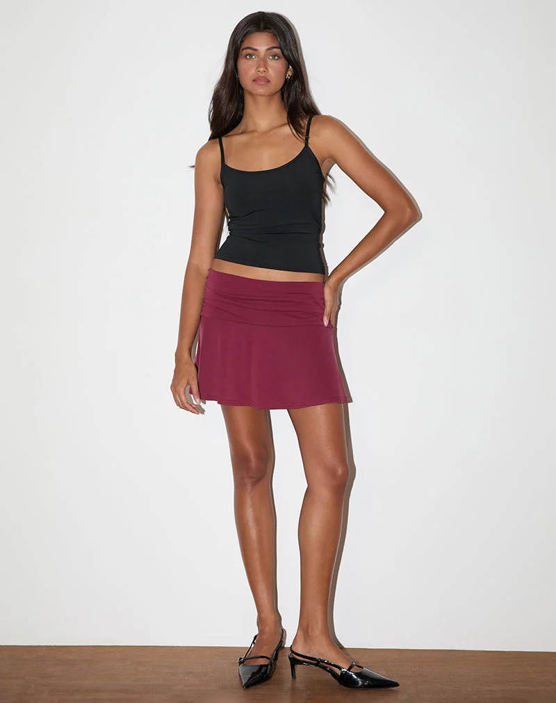 Delita Minirock aus Cupro Burgund