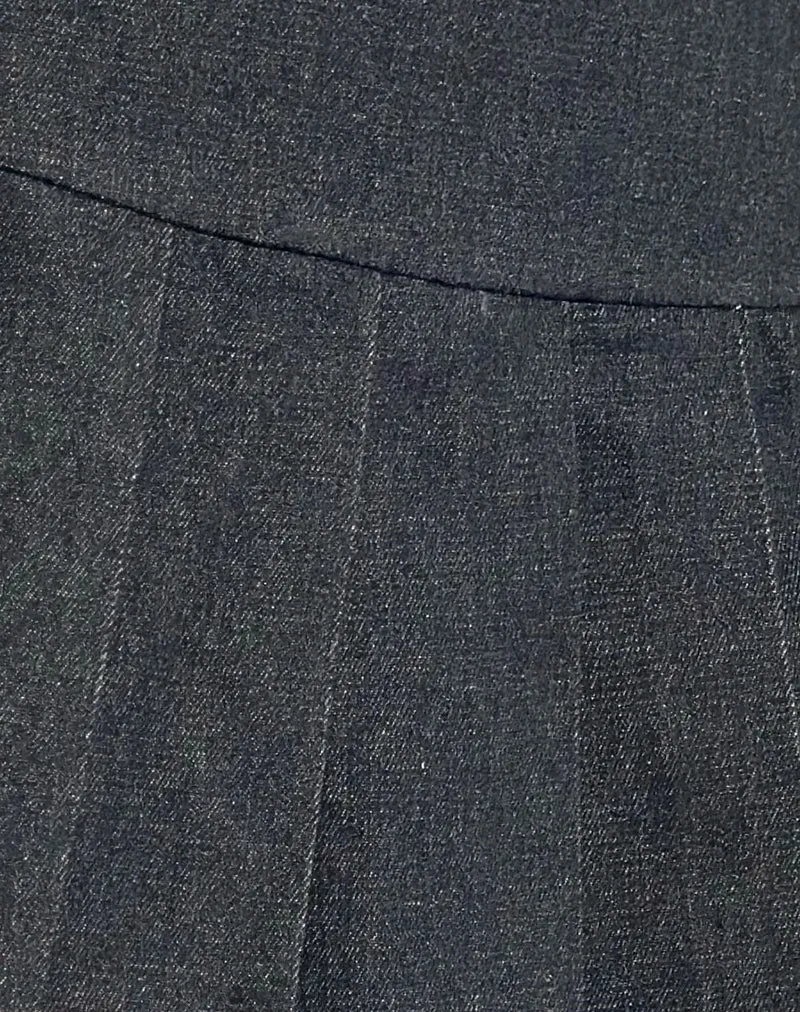 Casna Faltenminirock aus Chambray Indigo