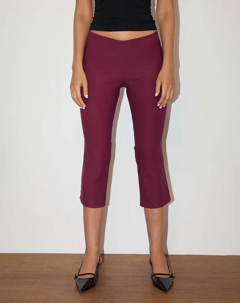 Kila Capri-Hose in Tailoring Burgundy