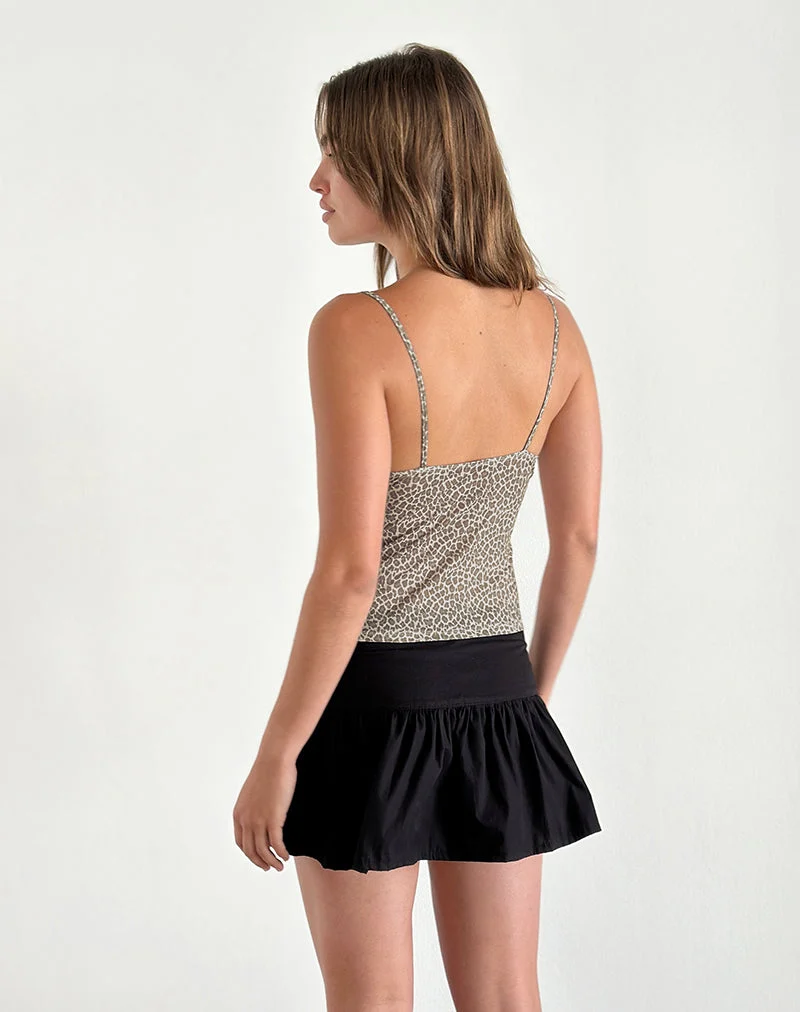 Jarita Cami Top in zierlichem Leopard Hellbraun