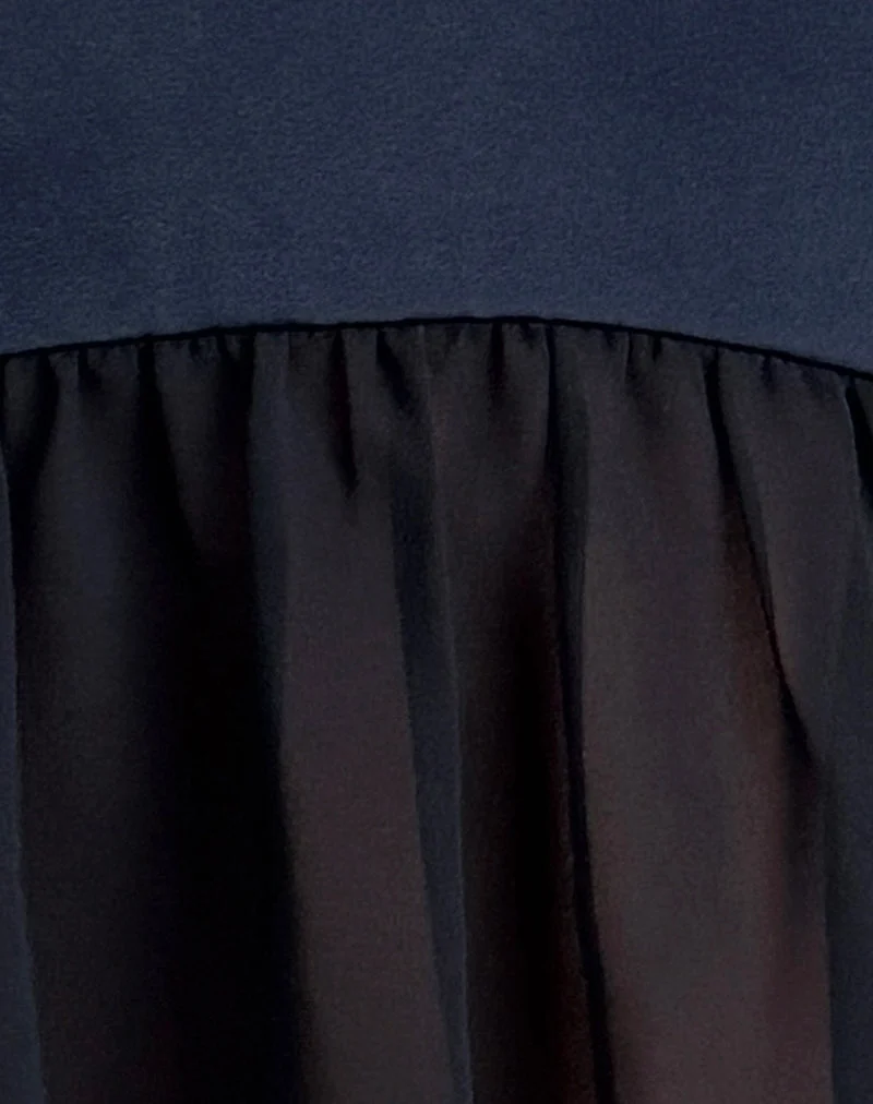 Esila Top aus Chiffon Satin Schwarz