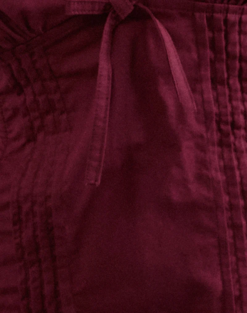 Jepuni Cami Top in Burgund