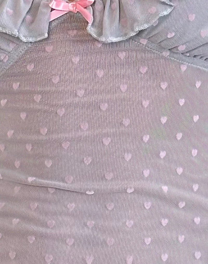 Kavya Top in Herzflock Grau