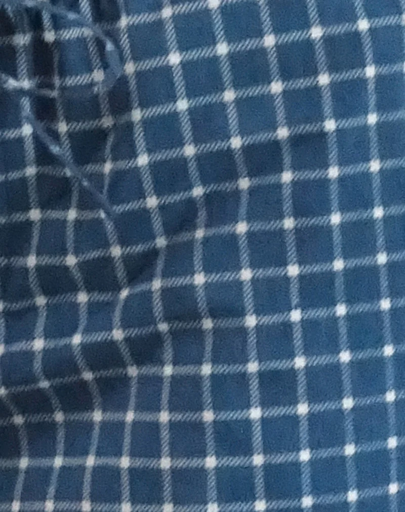 Lirura Low Rise-Hose aus Tartan-Popeline in Navy
