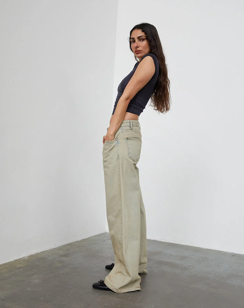 Geräumige Low Rise Jeans in Wüstensandwaschung