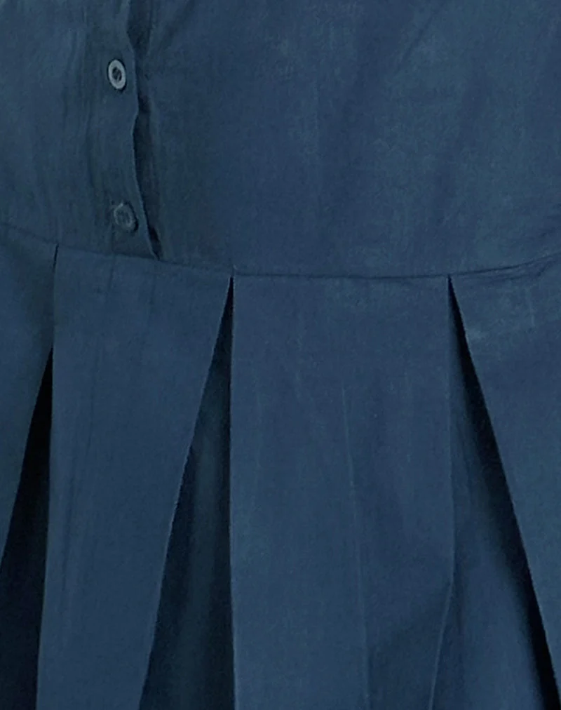 Gitas Knopf-Minikleid aus Popeline Navy