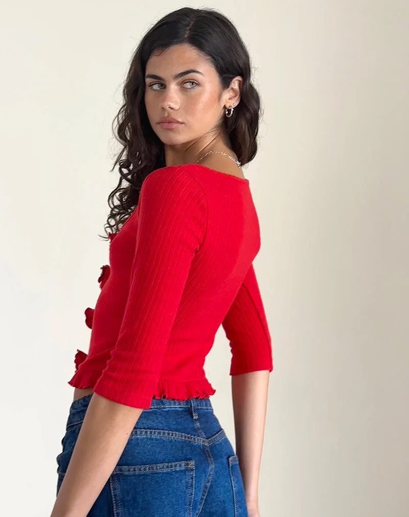 Harpan Rosette Front Top in Rot