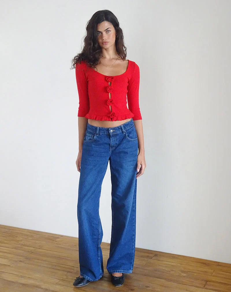 Harpan Rosette Front Top in Rot