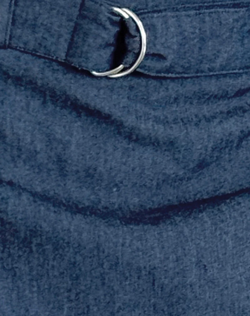 Marine Rock mit Gürtel aus Denim Chambray Indigo
