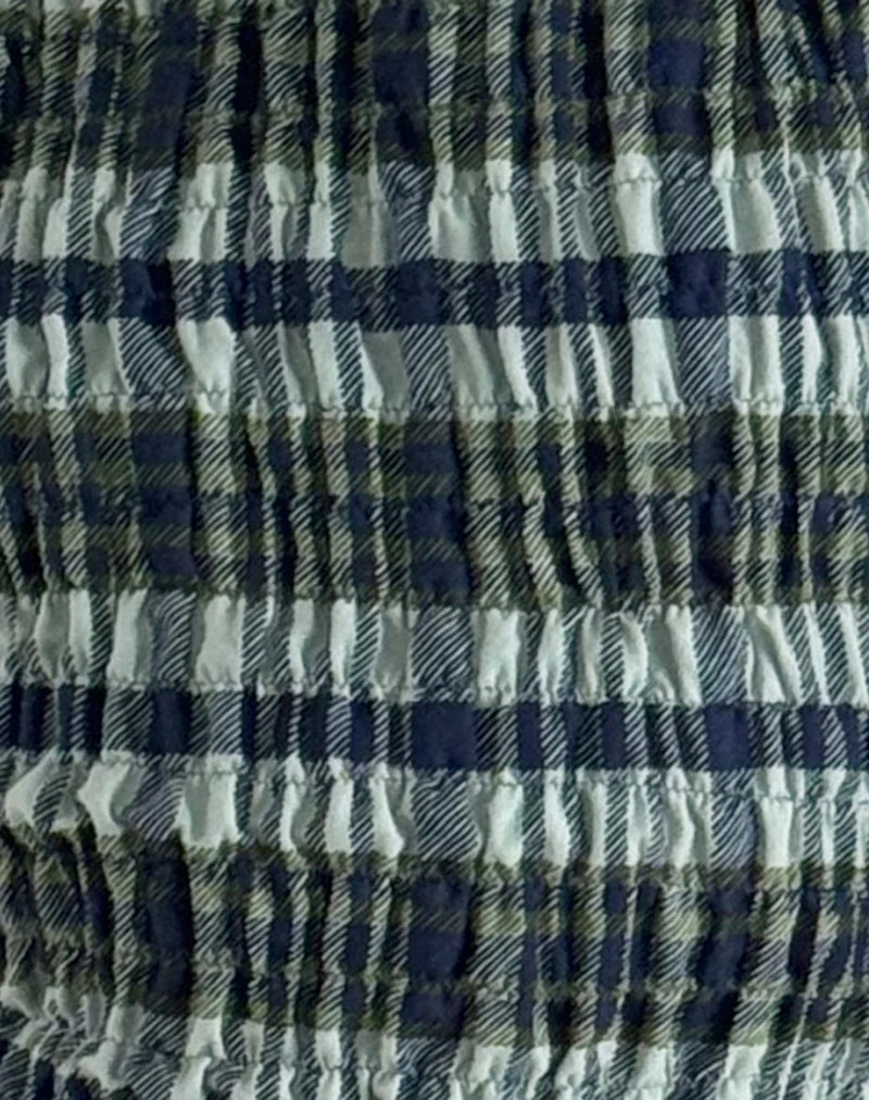 Takayi Minikleid aus Leinen mit Monokaro Grün