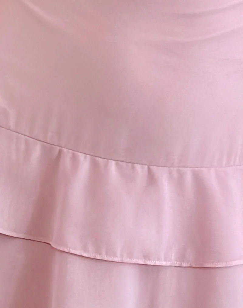 Riasi Rüschen-Minikleid aus Chiffon in Babyrosa