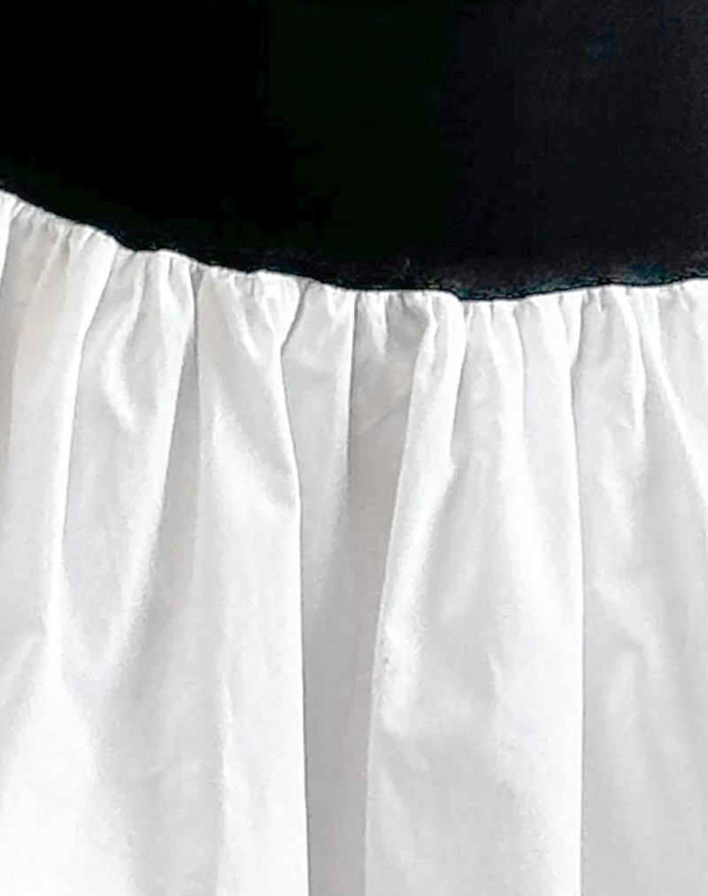 Salvia Puffball-Minikleid in Schwarz und Weiß