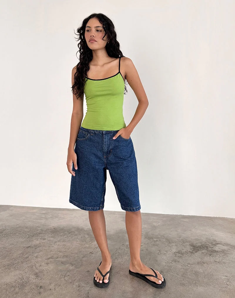Solani Top in Wasabi mit schwarzer Bindung