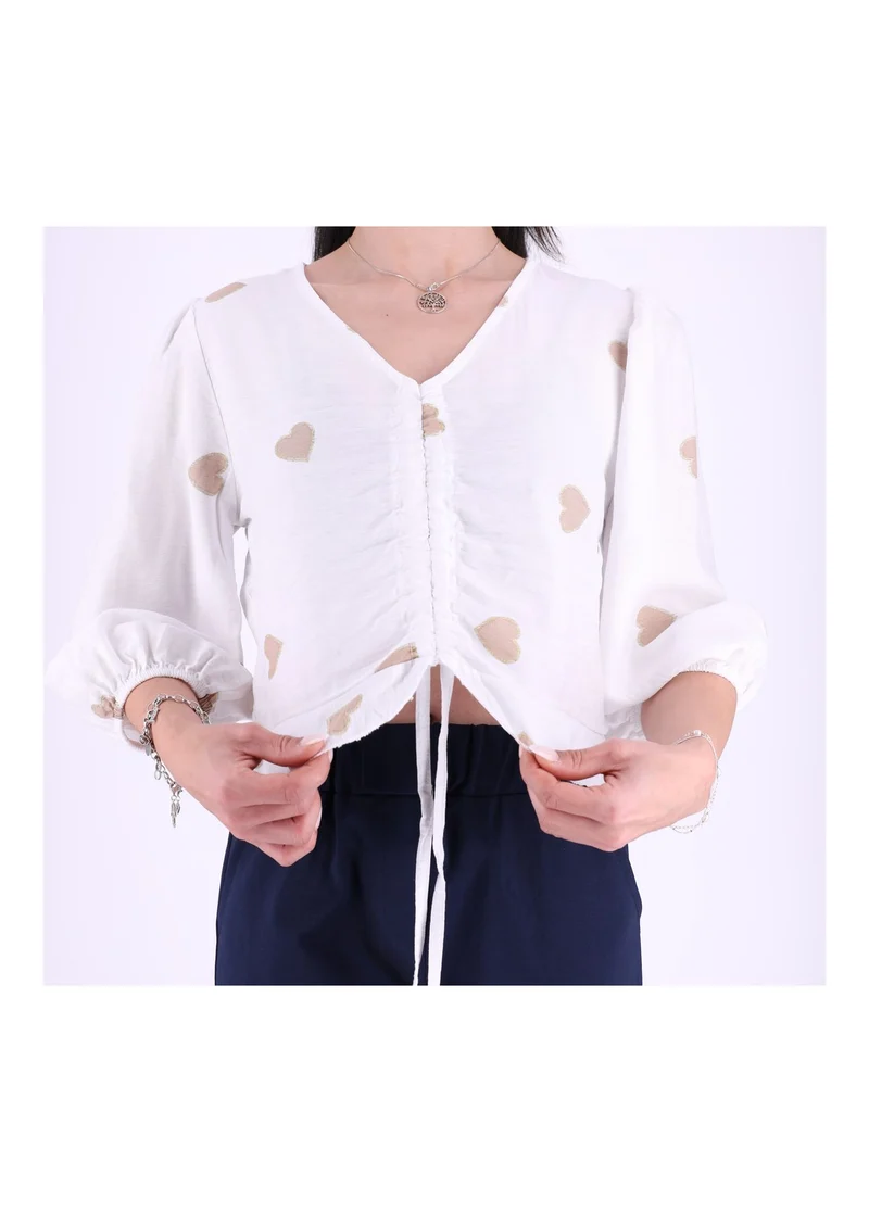 Splash of Color Damen Shirt kurz Raffung