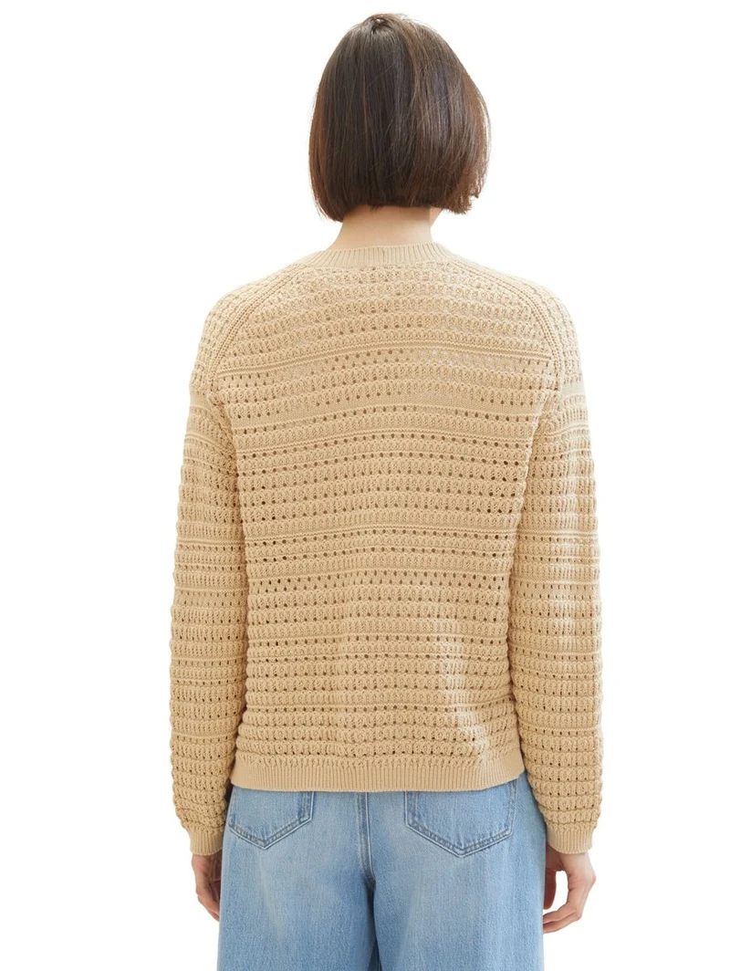 Tom Tailor Damen Strickjacke aus Bio-Baumwolle
