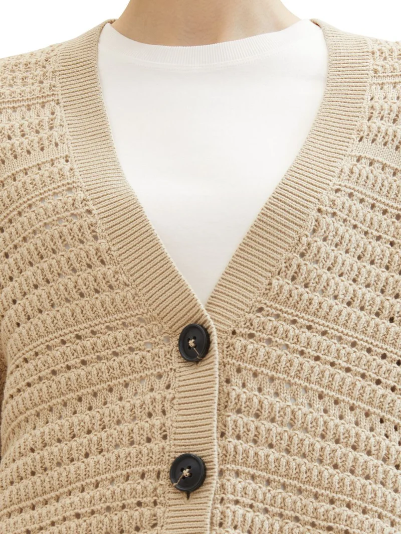 Tom Tailor Damen Strickjacke aus Bio-Baumwolle