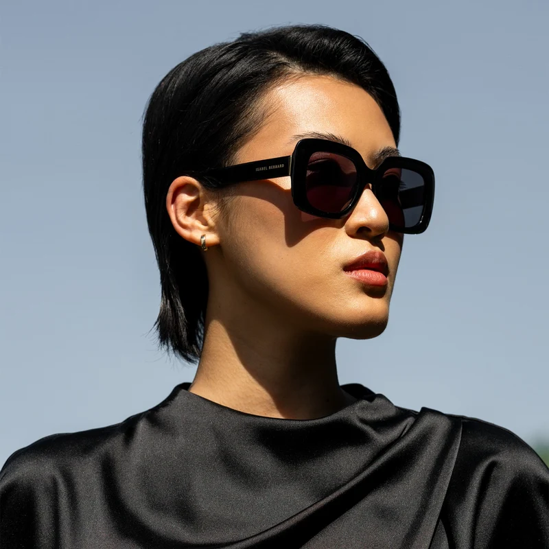 Isabel Bernard La Villette Rive Schwarz Quadratisch Sonnenbrille IB400003-01-01