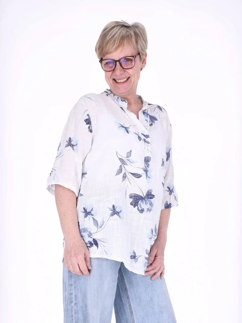 Blusenshirt Damen Splash of Color Rosen