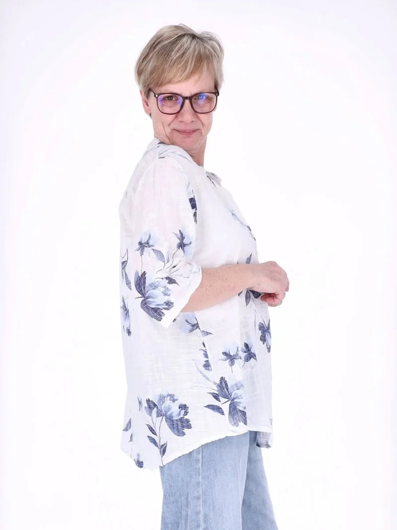 Blusenshirt Damen Splash of Color Rosen