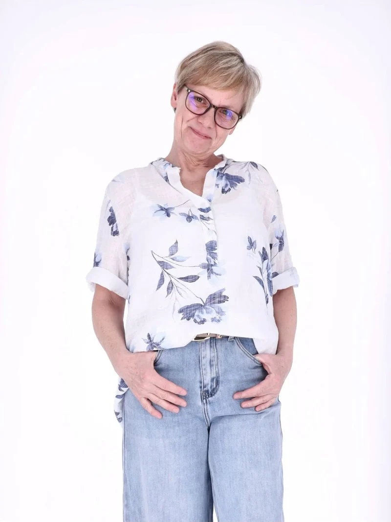 Blusenshirt Damen Splash of Color Rosen