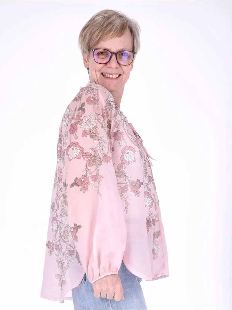 Carmen Blusenshirt Damen AOP Blumen