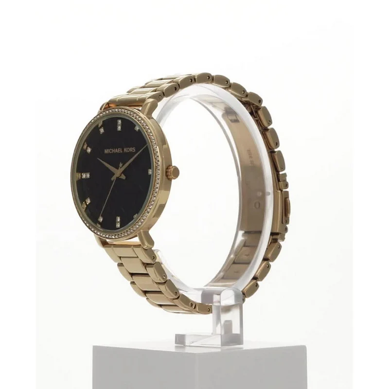 Michael Kors Pyper Gold- Und Schwarze Damenuhr MK4593