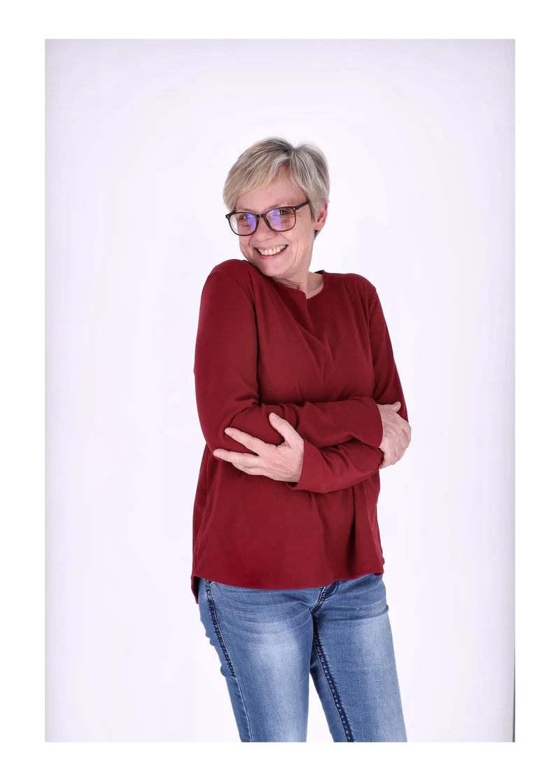 Splash of Color Damen Shirt Veloursoptik
