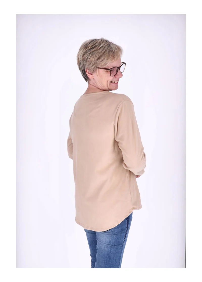 Splash of Color Damen Shirt Veloursoptik
