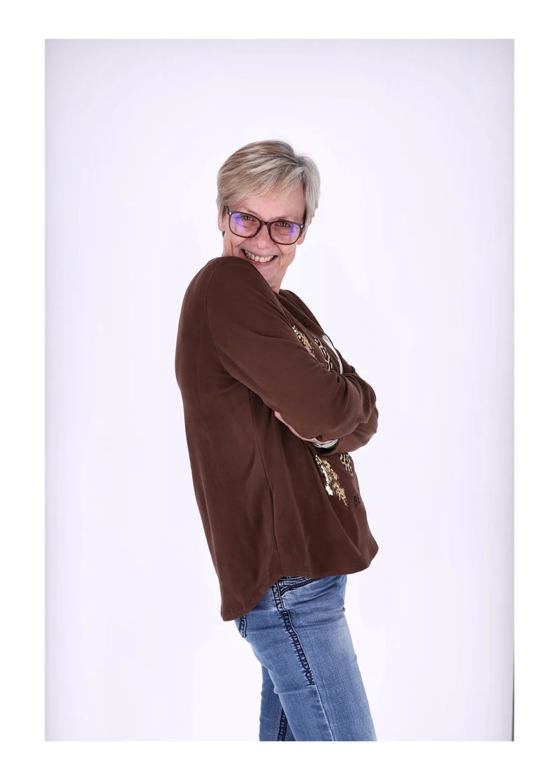 Splash of Color Damen Shirt Veloursoptik