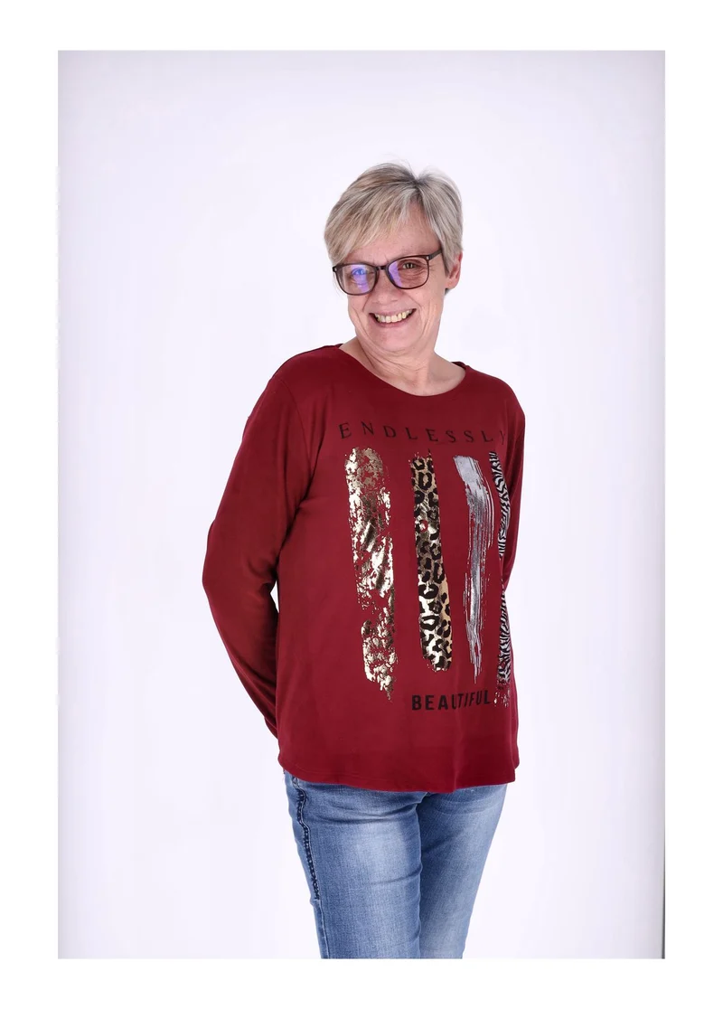 Splash of Color Damen Shirt Veloursoptik